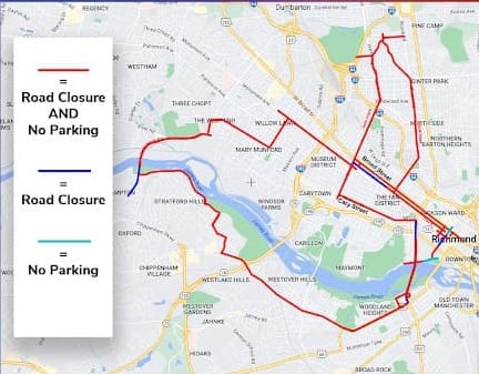 Several roads will close Saturday morning for the Richmond Marathon