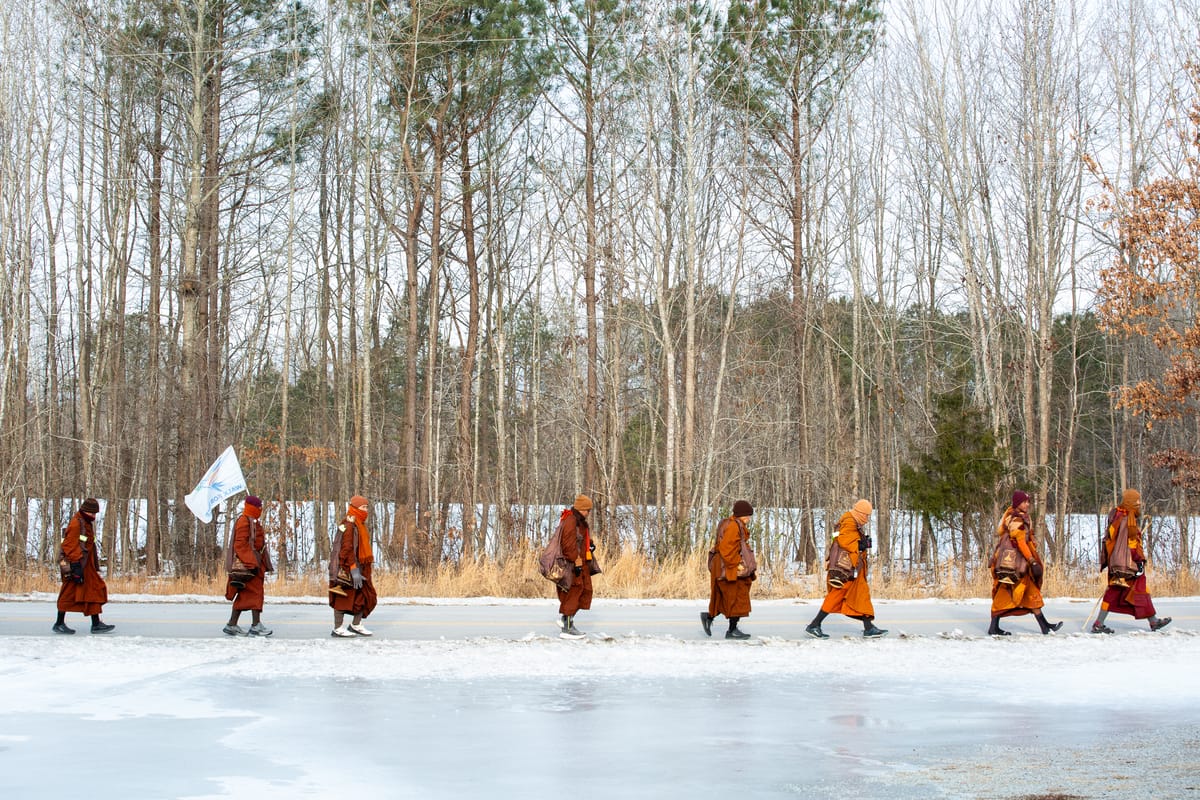 The 'Walk for Peace' enters Richmond on Monday. This is what it's like to walk with the monks
