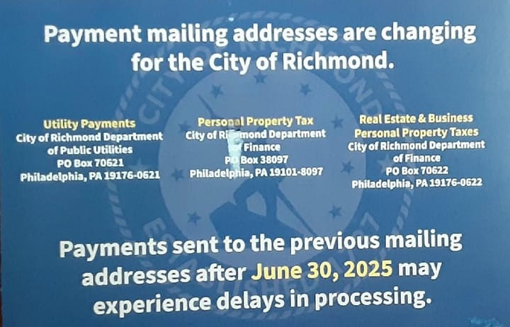 Henrico, Chesterfield ask residents to ignore Richmond payment address postcard